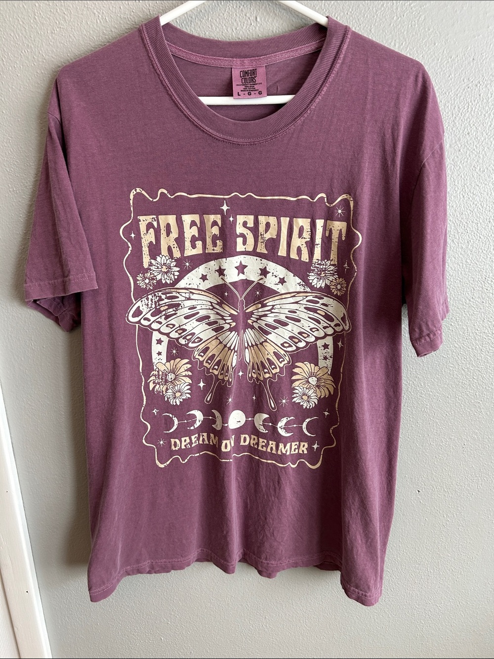 Comfort Colors Berry Graphic Tee - Free Spirit Butterfly